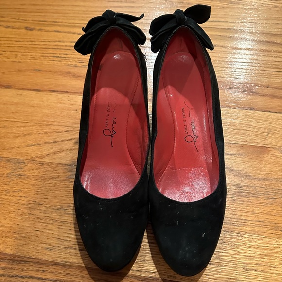 Pas de Rouge black suede wedges- size 8-8.5 - Picture 1 of 8